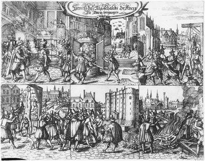 Gripande, rättegång och tortyr av Concino Concini, markis och marskalk av Ancre den 24 april 1617 av French School