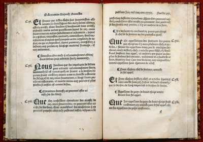 Artiklarna 106, 107, 108 i Villers-Cotterets förordning, 1539 (tryckt papper) av French School