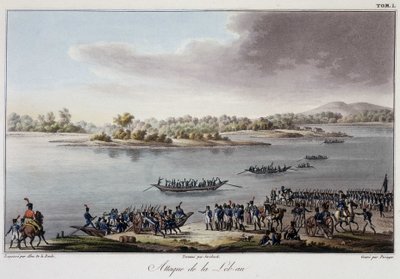 Attack av Lobau 1809 - i "Historisk sammanfattning av kriget mellan Frankrike och Österrike 1809" av French School