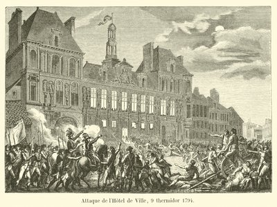 Attack mot Hôtel de Ville, 9 Thermidor 1794 av French School