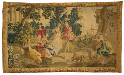 Aubusson pastoral gobeläng av French School