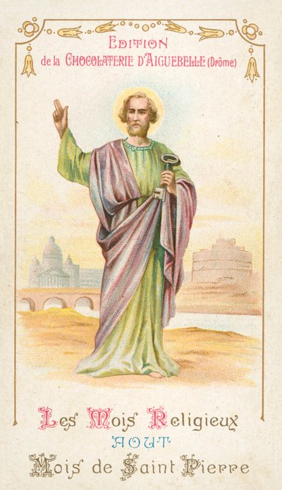 Augusti, St Peters månad (chromolitho) av French School
