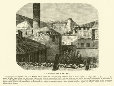 Augusteum, Augustus och Roms tempel, Ankara, Turkiet (gravyr) av French School