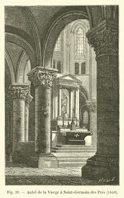 Jungfruns altare i Saint-Germain des Pres, 1840 av French School