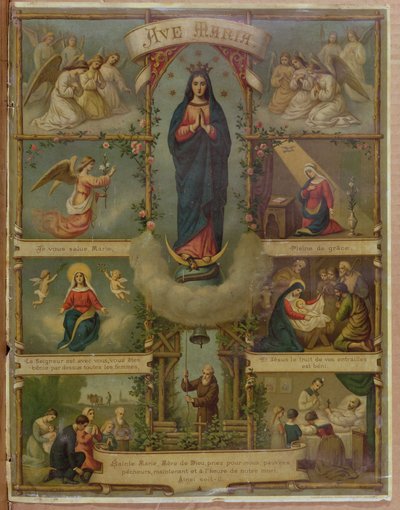 Ave Maria bönekort av French School