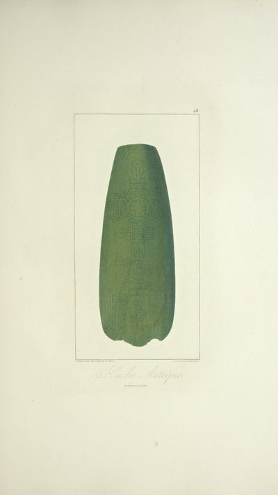 Aztec Axe, illustration från "Views of the Cordilleras and Monuments of the Native Peoples of America" ​​av Alexander von Humboldt och Aime Bonpland av French School