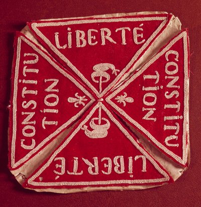 Märke för den första franska republiken "Liberte Constitution" av French School