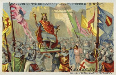 Baldwin IX, greve av Flandern, utropad till kejsare av Konstantinopel, 1204 av French School