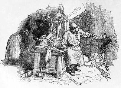Ballader av Francois Villon "Santa Claus, who plants the vine", Pelletan edition, 1896 av French School