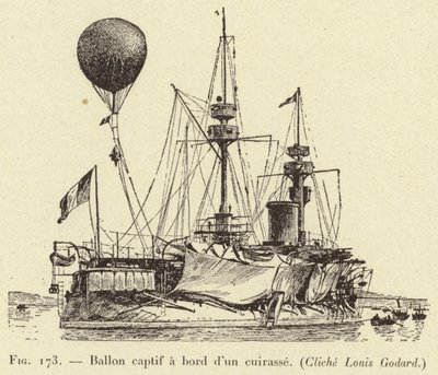 Ballong i fångenskap ombord på en kurass av French School