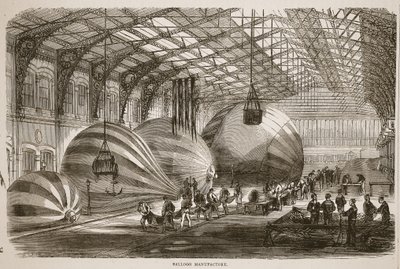 Ballongfabriken, illustration från Cassells historia om kriget mellan Frankrike och Tyskland, 1870-1871 av French School