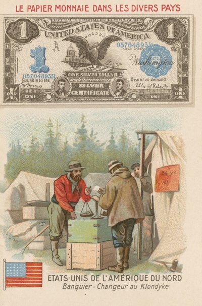 Bankir och växlare, Klondike, Alaska, USA av French School