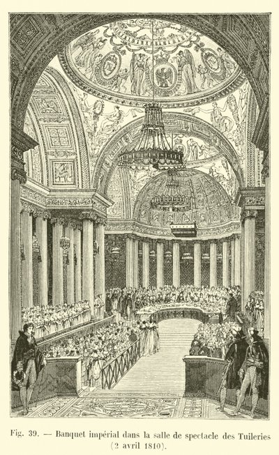 Kejserlig bankett i teatern i Tuilerierna, 2 april 1810 av French School