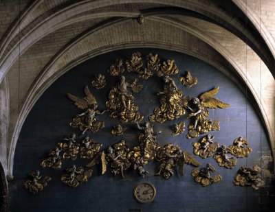 Barockarkitektur: dekor (1600-talet). Mur på baksidan av långhuset i Church of Our Lady of the Angels (Our Lady of the Angels). L