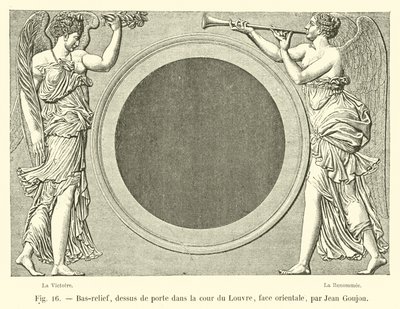 Basrelief, ovanför dörren på Louvrens innergård, östersida, av Jean Goujon av French School