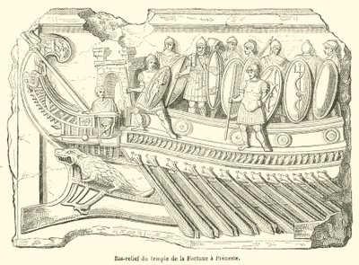 Basrelief av Fortunetemplet i Preneste (gravyr) av French School