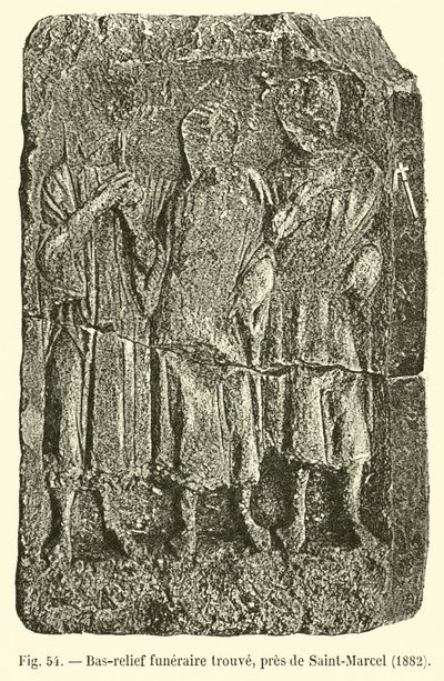 Begravningsbasrelief hittades, nära Saint-Marcel, 1882 av French School