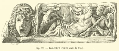 Basrelief hittad i staden av French School