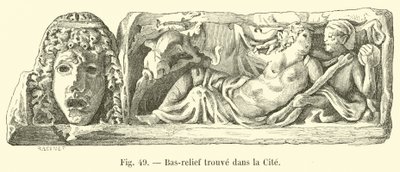 Basrelief hittad i staden av French School