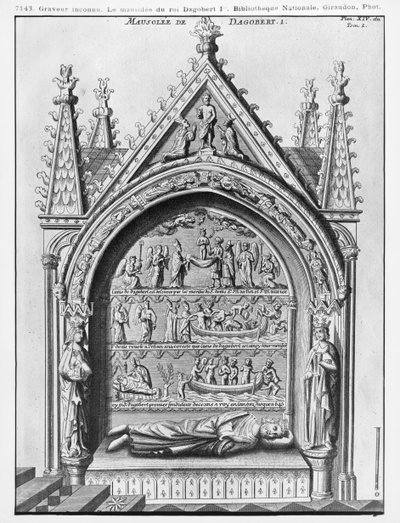 Basilica Saint-Denis, Dagobert I:s mausoleum (605-39) Frankernas kung, restaurerad av Adolphe Victor Geoffrey-Dechaume (1816-92) 1862 av French School