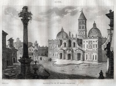 Basilica di Santa Maria Maggiore - Rom - Basilica of Santa Maria Maggiore (Basilica of Santa Maria Maggiore) Rom - Gravyr från "" Pittoreska Italien "" - Historisk och beskrivande målning av Italien "" av M. de Norvins, Ch. Nodier 1834- 1836. av French School