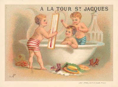 Badtid (chromolitho) av French School