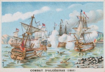 Slaget vid Algeciras; 1801 av French School