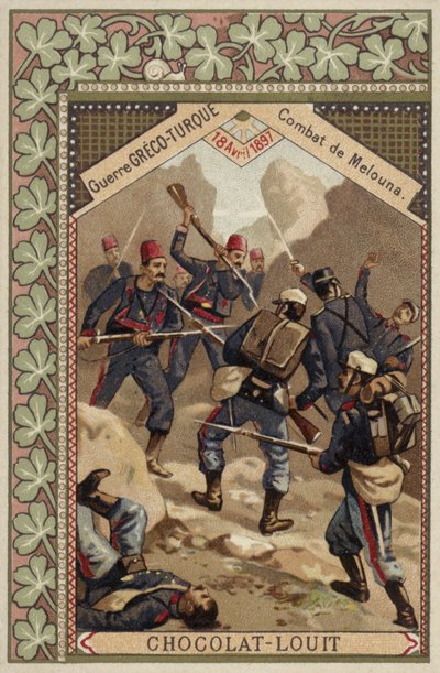 Slaget vid Melouna, grekisk-turkiska kriget, 18 april 1897 av French School