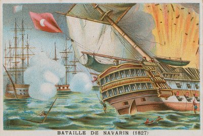 Slaget vid Navarino, 1827 av French School