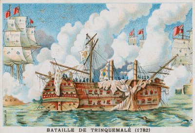 Slaget vid Trincomalee, 1782 av French School