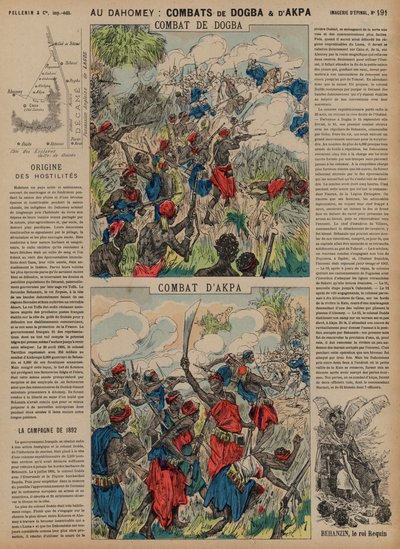 Slaget vid Dogba och Apa, Dahomey, andra fransk-dahomeanska kriget, av French School