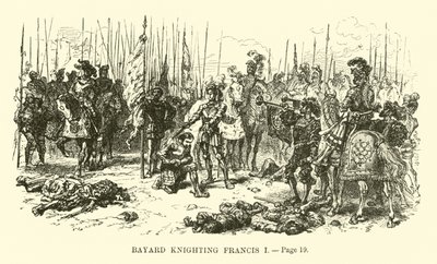 Bayard till riddare Francis I av French School