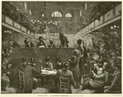 Beaux-Arts, At the Salle Graffard, målning av M Jean Beraud (gravyr) av French School