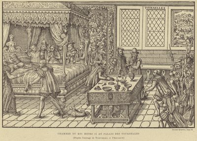 Sängkammaren för kung Henrik II av Frankrike, Palais des Tournelles, Paris, 1500-talet av French School