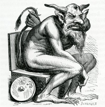 Belphegor, illustration från Dictionnaire Infernal av Jacques Albin Simon Collin de Plancy, 1863 av French School