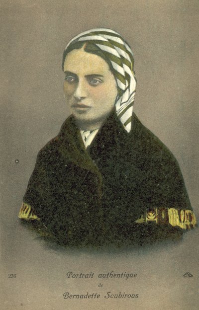 Bernadette Soubirous (färg litho) av French School