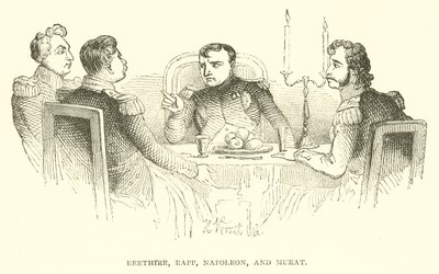 Berthter, Rapp, Napoleon och Murat (gravyr) av French School