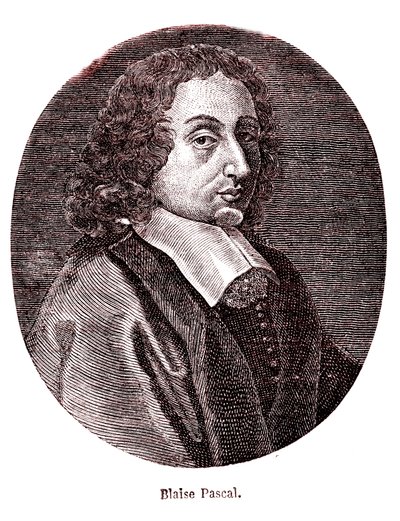 Blaise Pascal, fransk matematiker, filosof, fysiker och teolog. 1865 (gravyr) av French School