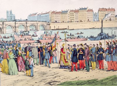 Välsignelse av flaggorna i Paris före kolonisternas avresa till Algeriet 1843, 1935 av French School
