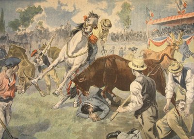 Blodig olycka i Arles, illustration från Le Petit Journal: Supplement illustre, 1898 av French School