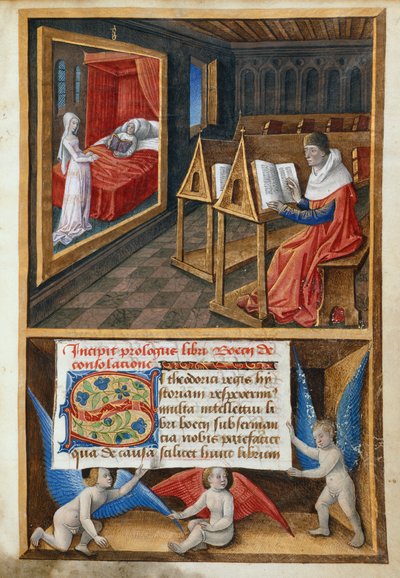 Boethius och filosofi, illustration från 