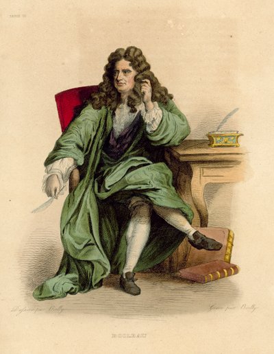 Boileau (färgad gravyr) av French School