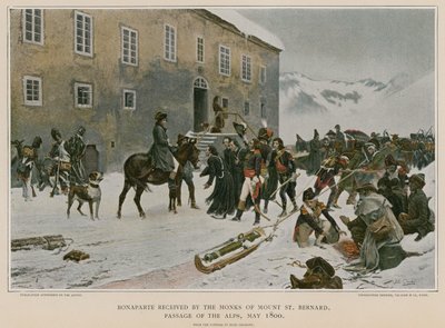 Bonaparte mottogs av munkarna på Mount St Bernard av French School