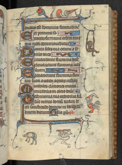 Tidsbok, användning av St Omer, Add MS 36684, f.31r, c.1318-25 (vellum) av French School