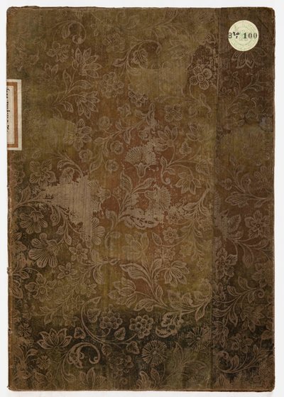 Bok om etiketten för hertigpalatset i Lucca, Lucca, 1805 (broderad textil och papper) av French School