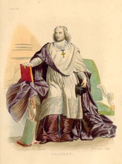 Bossuet (färgad gravyr) av French School