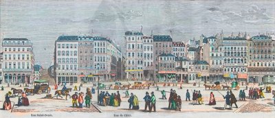 Boulevard Saint-Denis och Boulevard Bonne-Nouvelle - Rue Saint-Denis - Rue de Clery - Gravyr i "Tableau-de-Paris" av Edmond Texier 1852 av French School