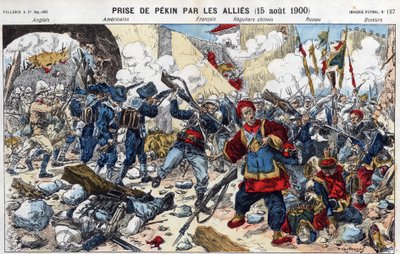 Boxerrevolt (1898-1900): erövring av Pekin av de allierade den 15 augusti av French School