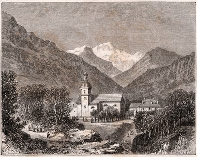 Brides-les-Bains (Brides les Bains) - Savoie - gravyr i "Frankrike illustree: geografi, historia, statistisk administration" av V.A. Malt-brunt. 1884 av French School