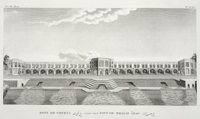 Bridge of Shiraz, Isfahan, från Voyages du Chevalier Chardin en Perse, et en autres Lieux d